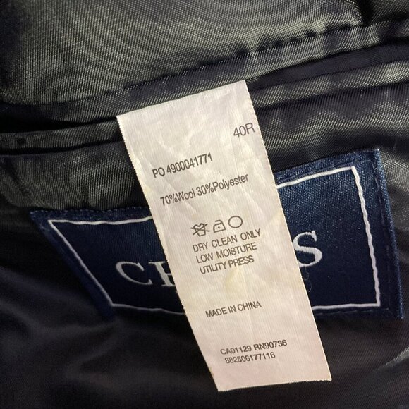 Chaps Navy Wool Blend Blazer, EUC, Size 40R - Picture 3 of 9